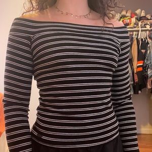 Hollister off the shoulder striped long sleeve